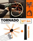 TORNADO CLASIC rotační komínový kartáč set 6 m / čistič komínu  +  dárek vak