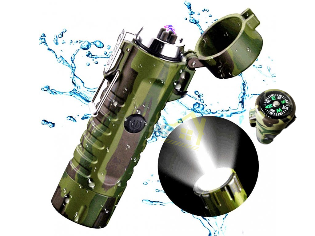 Handy F16 plazmový zapalovač USB voděodolný / maskáčový